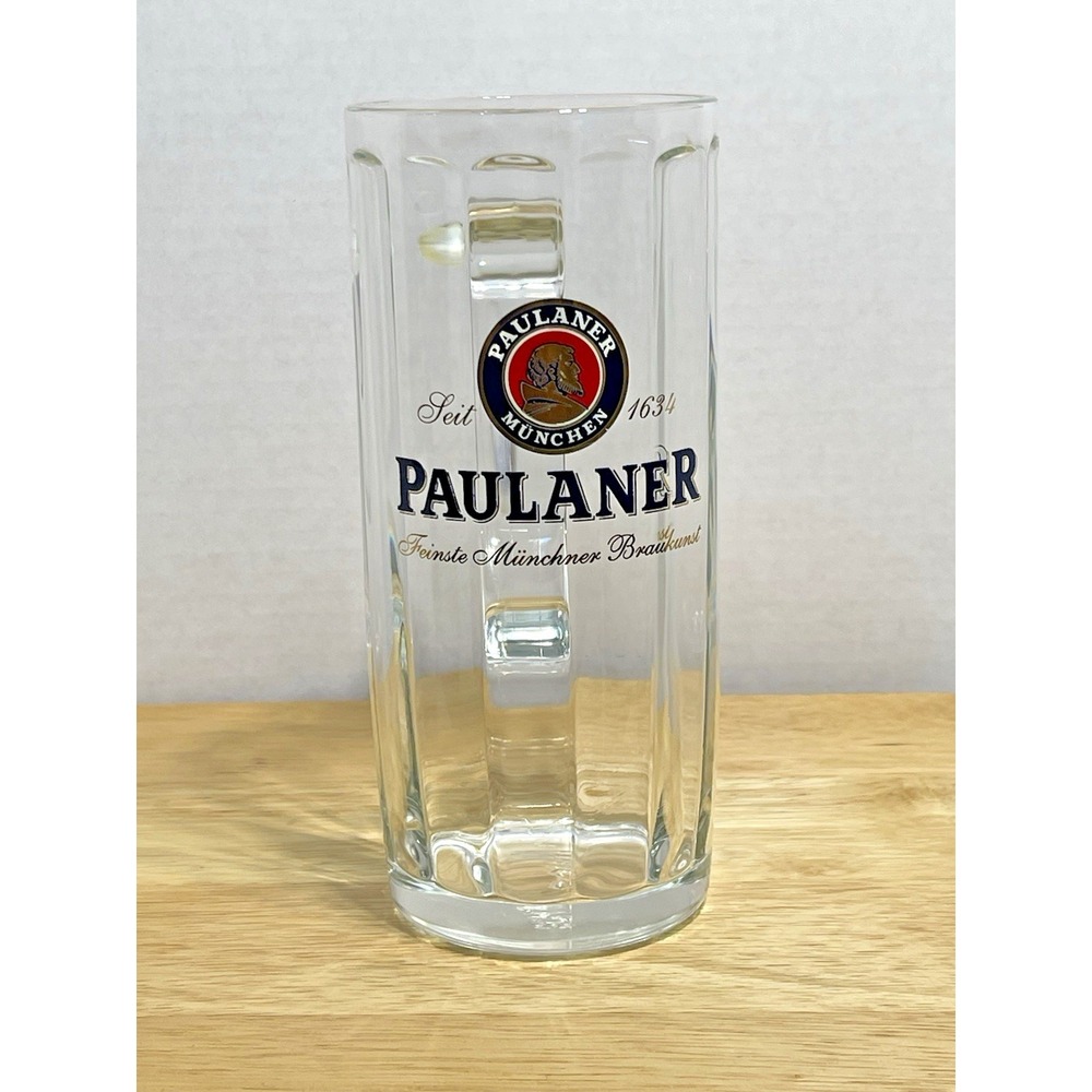 Paulaner Munchen Beer Mug 0.5L Stein Tankard Thick Glass 7" by Sohm Made Germany